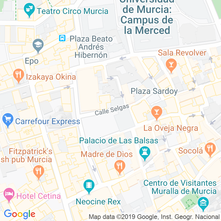 Código Postal calle Selgas   (Impares Del 1 Al 5)  (Pares Del 2 Al 8) en Murcia