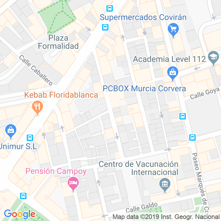 Código Postal calle Capuchinos en Murcia