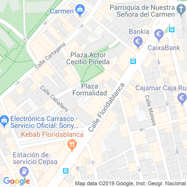 Código Postal calle Formalidad en Murcia