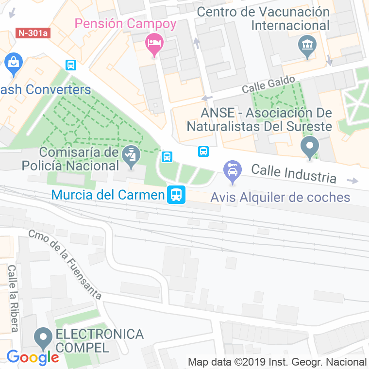 Código Postal calle Industria, plaza en Murcia