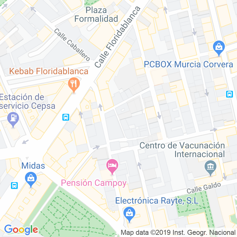 Código Postal calle Perejil, callejon en Murcia