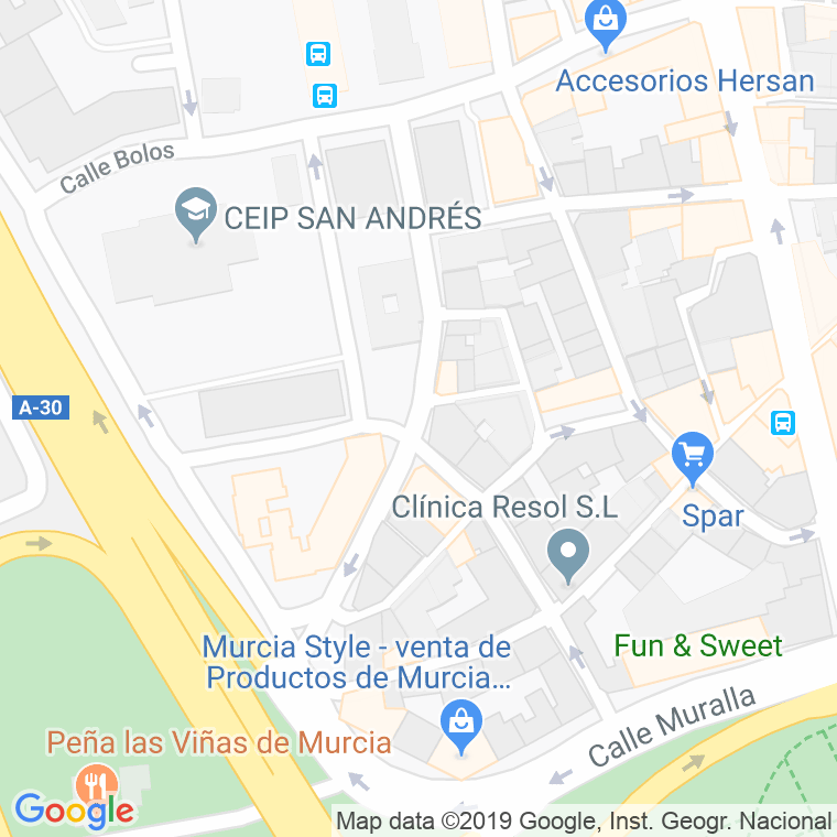 Código Postal calle Entierro De La Sardina en Murcia