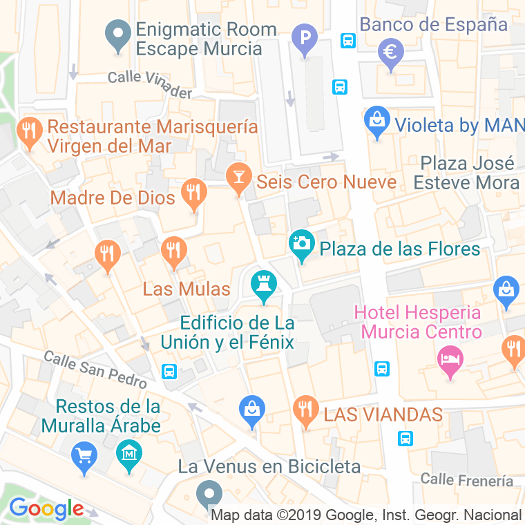 Código Postal calle Santa Catalina, plaza en Murcia