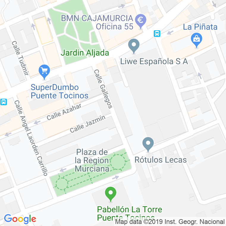 Código Postal calle Gallegos en Murcia