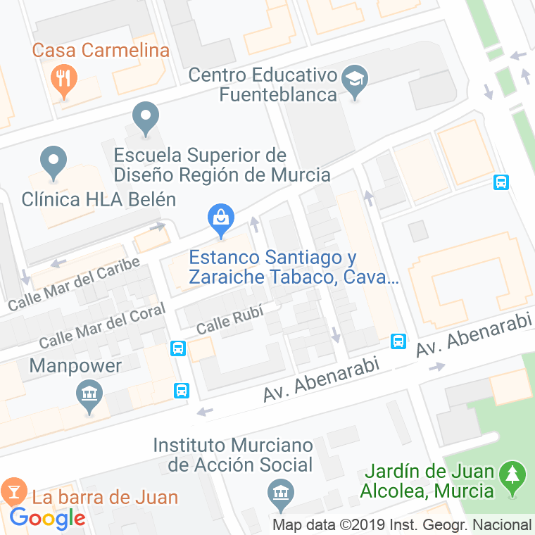 Código Postal calle Diamante en Murcia