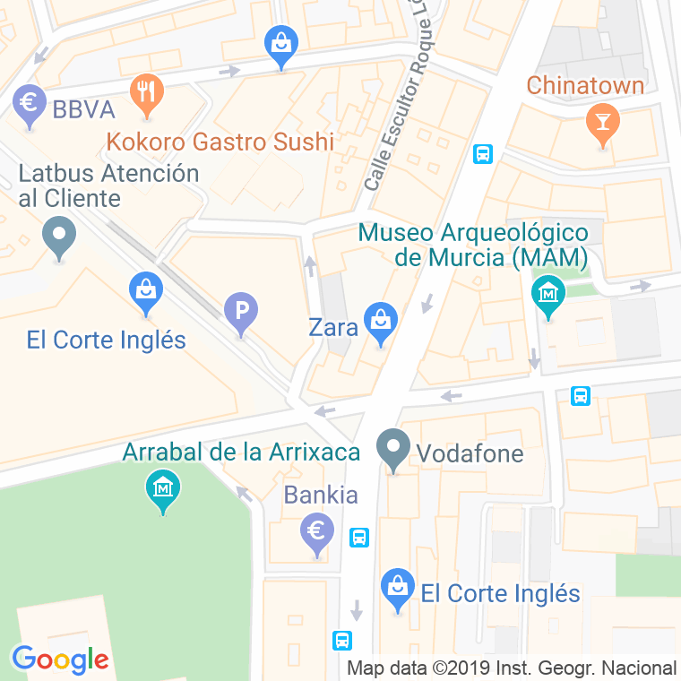 Código Postal calle Bando De La Huerta en Murcia
