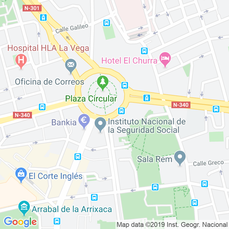 Código Postal calle Circular, plaza en Murcia