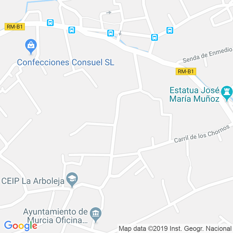 Código Postal calle Alarcones (Arboleja), carril en Murcia