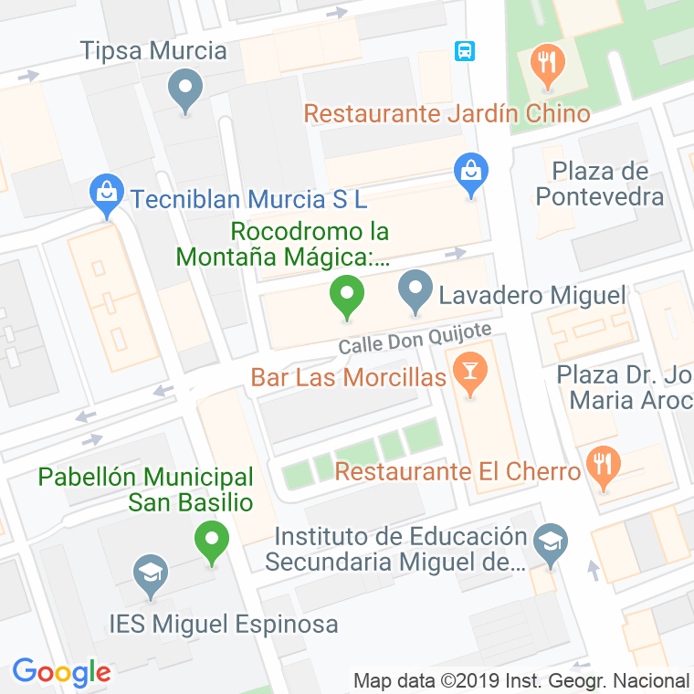 Código Postal calle Don Quijote en Murcia
