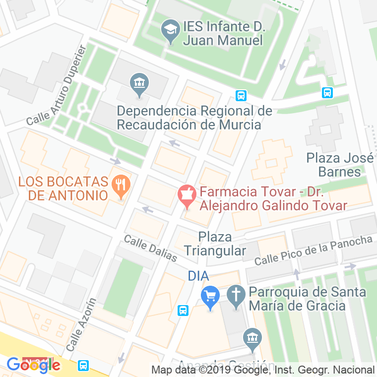 Código Postal calle Gardenias en Murcia
