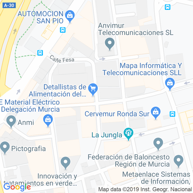 Código Postal calle Fesa en Murcia