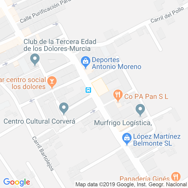 Código Postal calle Dani Pardo (Dolores) en Murcia
