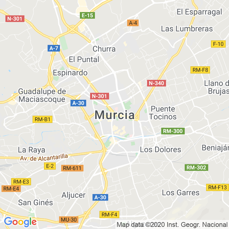 Código Postal calle Murcia (Dolores) en Murcia