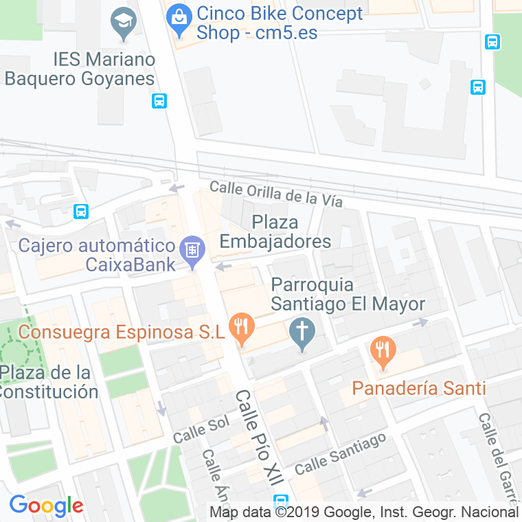 Código Postal calle Embajadores, plaza en Murcia