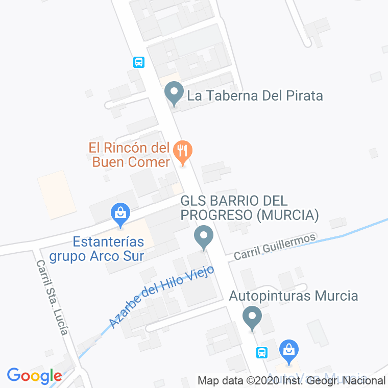 Código Postal calle Lizas (Progreso), carril en Murcia