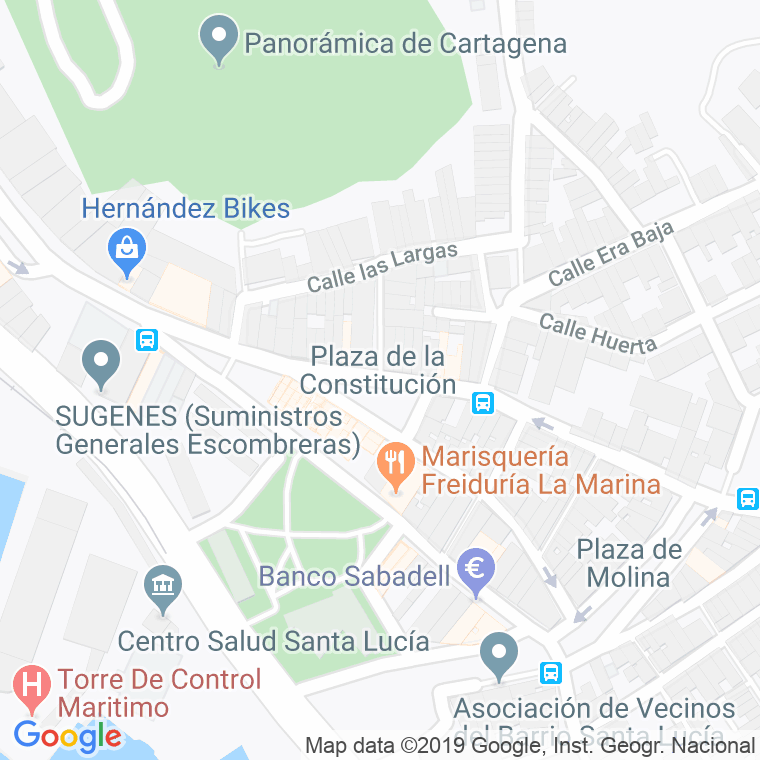 Código Postal calle Constitucion (Santa Lucia) en Cartagena
