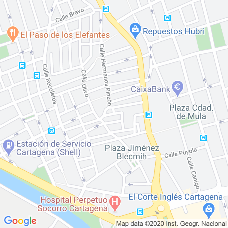 Código Postal calle Calderon en Cartagena