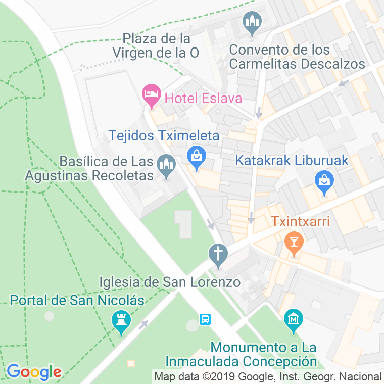 Código Postal calle Recoletas, plaza en Pamplona