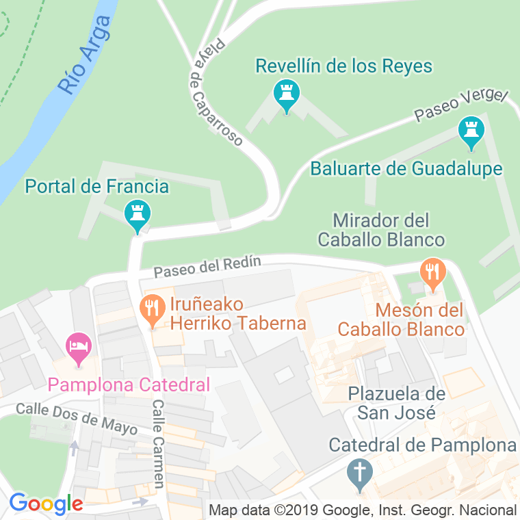 Código Postal calle Redin, paseo en Pamplona