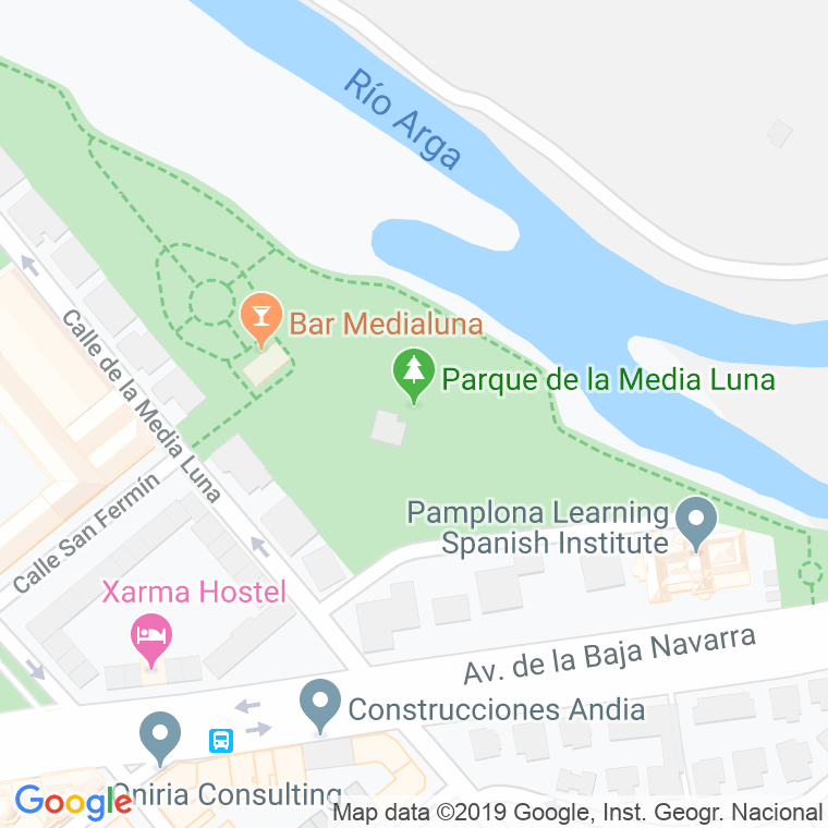 Código Postal calle Parque De La Media Luna en Pamplona