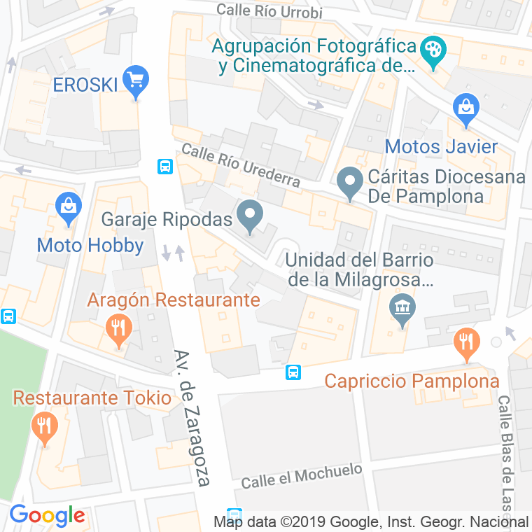 Código Postal calle Rio Cidacos en Pamplona