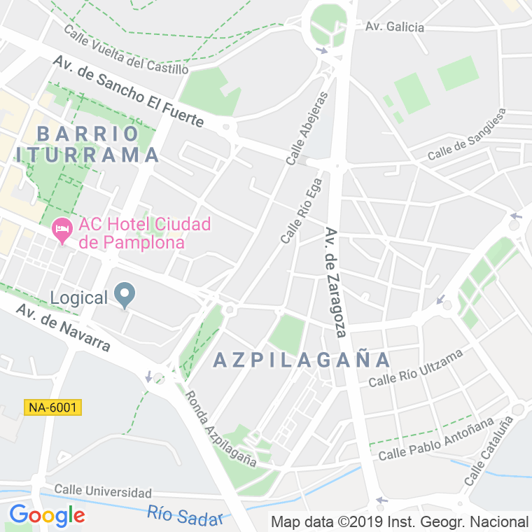 Código Postal calle Rio Ega   (Impares Del 1 Al 21)  (Pares Del 2 Al 46) en Pamplona