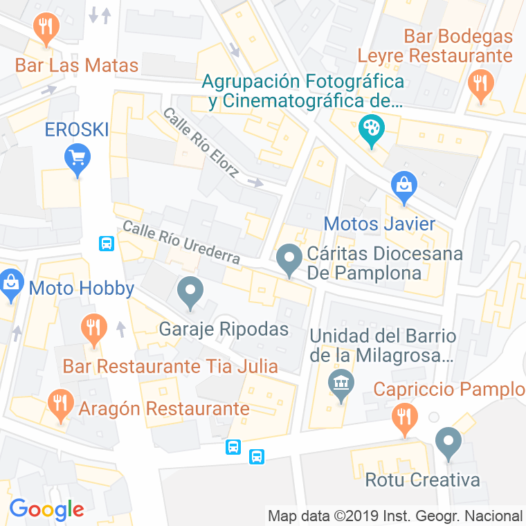 Código Postal calle Urederra Errekaren en Pamplona