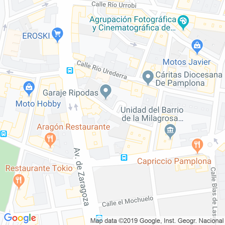 Código Postal calle Zidacos Errekaren en Pamplona