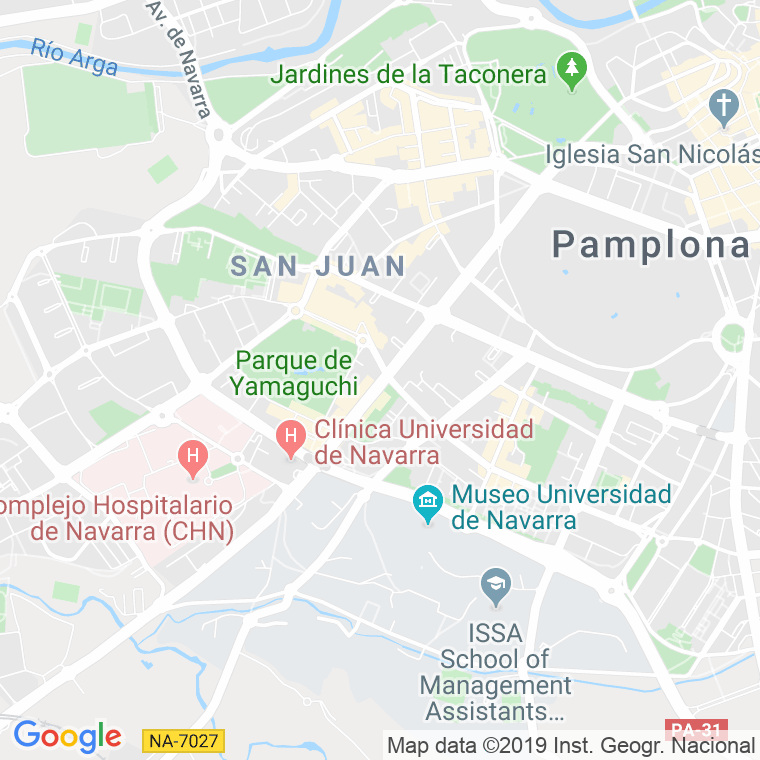 Código Postal calle Pio Xii. Aren, etorbidea (Impares Del 3 Al Final)  (Pares Del 2 Al Final) en Pamplona