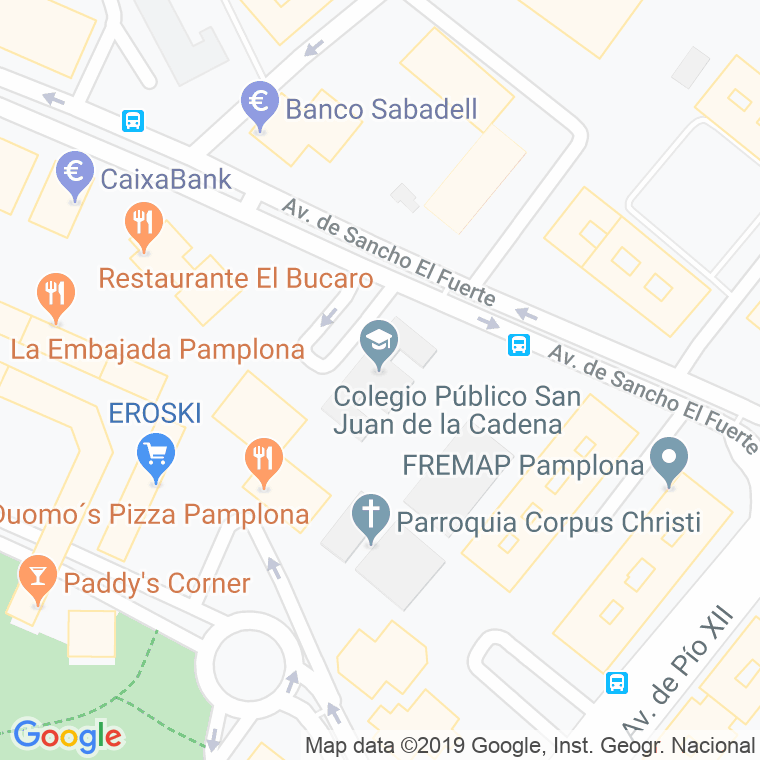 Código Postal calle San Juan De La Cadena, plaza en Pamplona