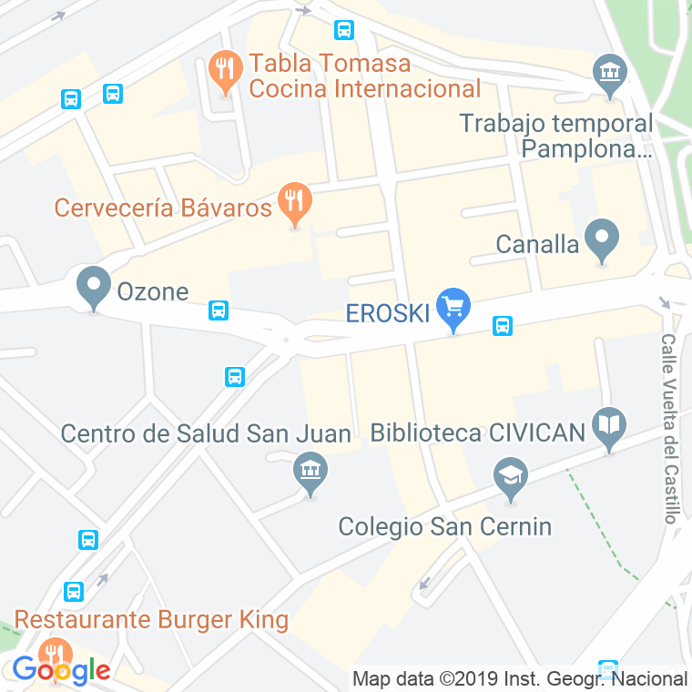Código Postal calle Bayona, travesia (Impares Del 1 Al Final)  (Pares Del 2 Al Final) en Pamplona