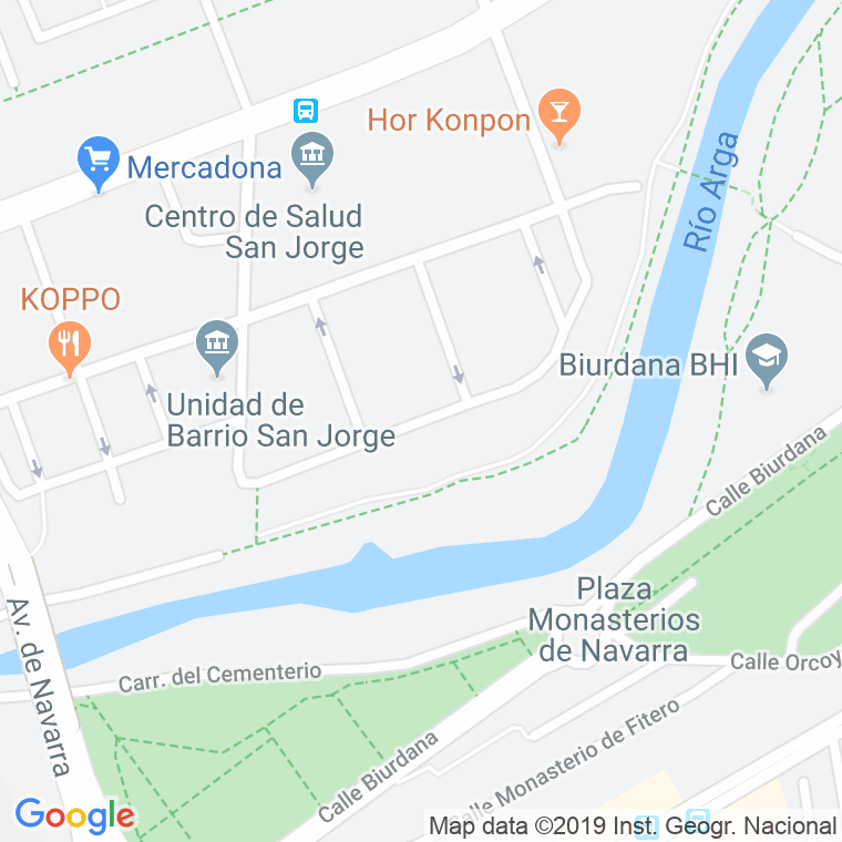 Código Postal calle Santa Bicenta Maria en Pamplona