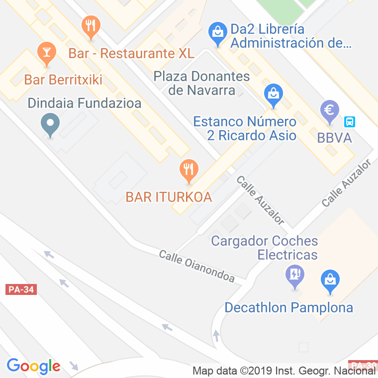 Código Postal calle Iturkoa en Pamplona