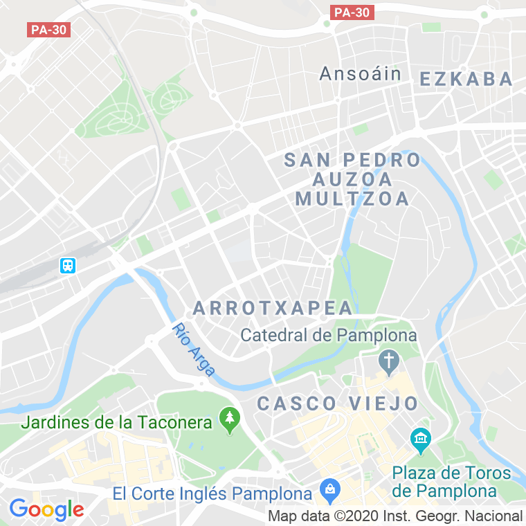 Código Postal calle Agur Maria, zearkaleta en Pamplona