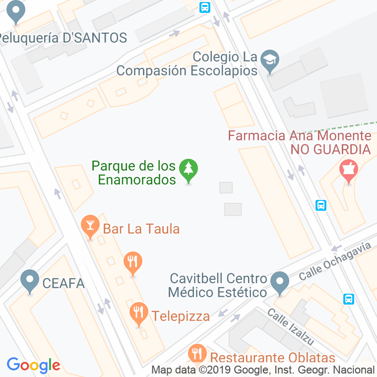 Código Postal calle Parque De Los Enamorados en Pamplona