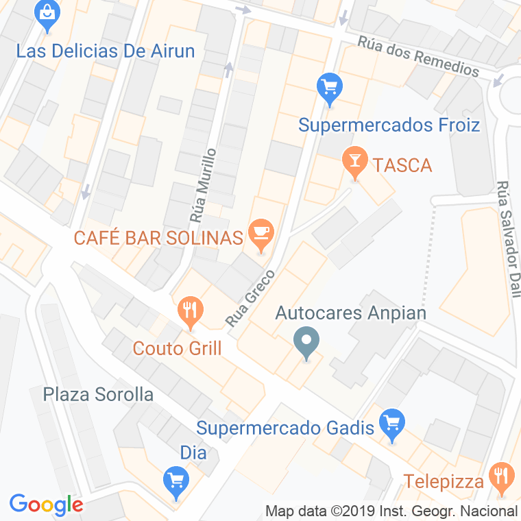 Código Postal calle Greco, El en Ourense