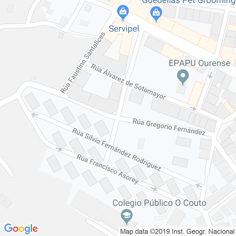 Código Postal calle Gregorio Fernandez en Ourense