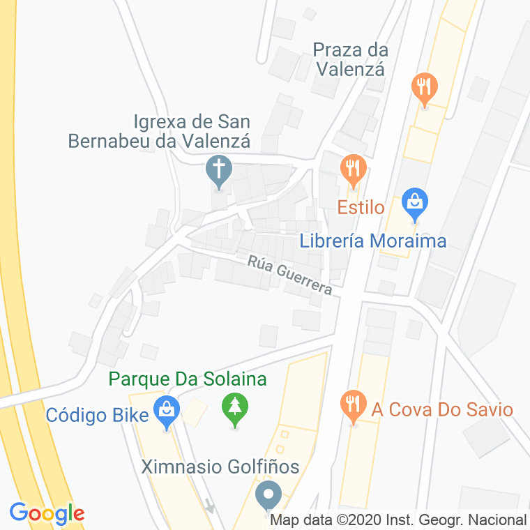 Código Postal calle Guerrera, rua en Ourense