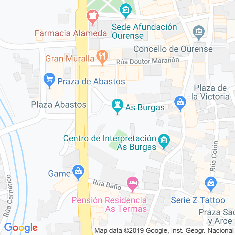 Código Postal calle Burgas en Ourense