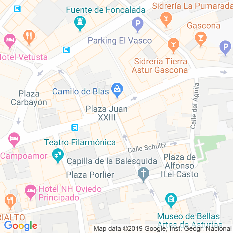 Código Postal calle Juan Xxiii, plaza en Oviedo