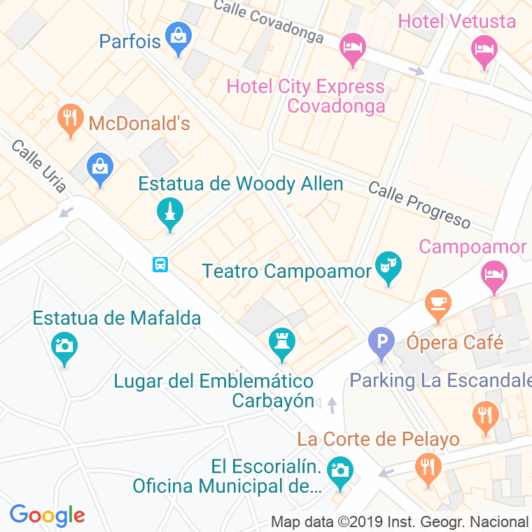 Código Postal calle Placido Alvarez Buylla en Oviedo