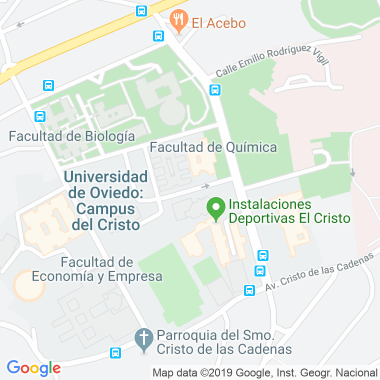 Código Postal calle Catedratico Perez Casas en Oviedo