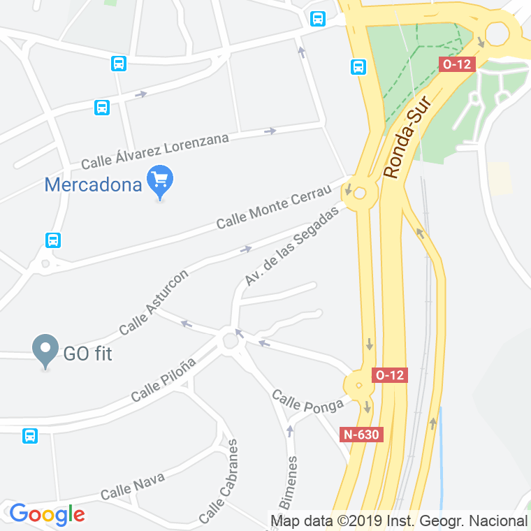 Código Postal calle Segadas, avenida en Oviedo