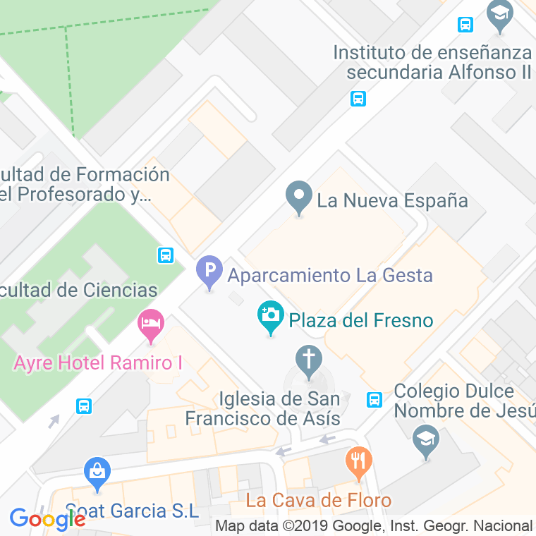 Código Postal calle Gesta De Oviedo, plaza en Oviedo