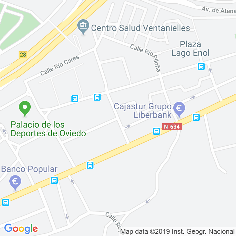 Código Postal calle Rio Ibias en Oviedo