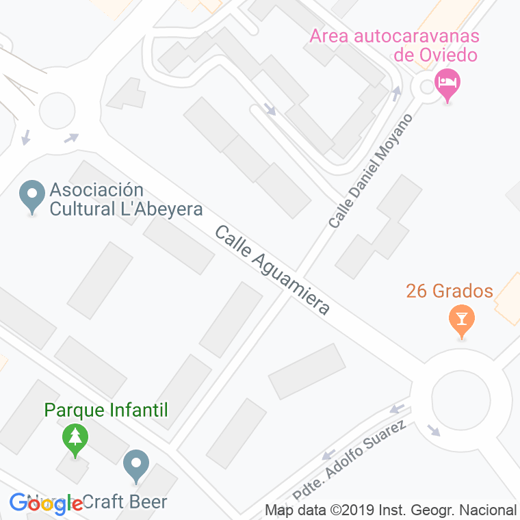 Código Postal calle Aguamiera en Oviedo