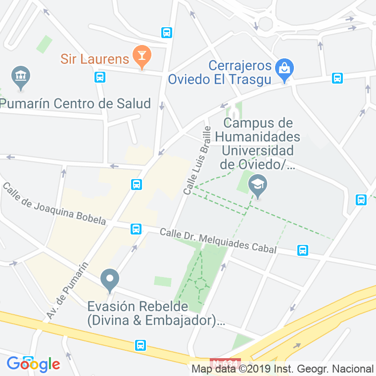 Código Postal calle Luis Braille en Oviedo