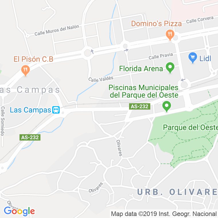 Código Postal calle Fuente De La Plata, zona en Oviedo