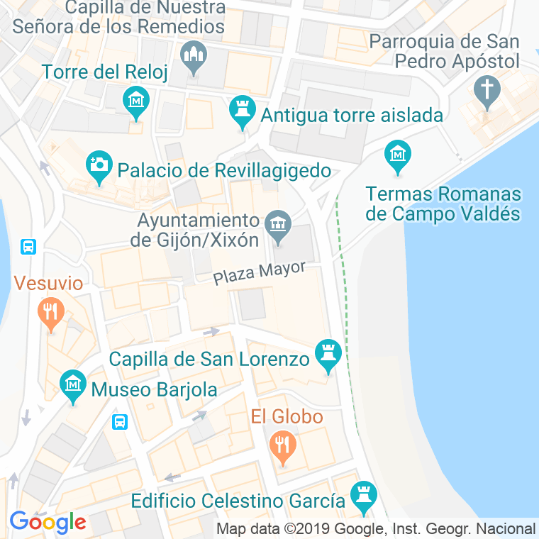 Código Postal calle Mayor, plaza en Gijón