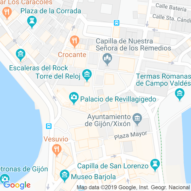 Código Postal calle Recoletas, travesia en Gijón